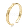 Brass Micro Pave Clear Cubic Zirconia Cuff Bangles BJEW-A116-06G-3