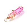 2Pcs 2 Style Two Tone Glass Double Terminated Point Beads Pendants Set PALLOY-JF02538-5