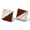 Opaque Resin & Wood Stud Earrings EJEW-N017-005A-B03-2