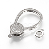 Brass Micro Pave Cubic Zirconia Lobster Claw Clasps ZIRC-S058-10P-2