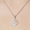 201 Stainless Steel Tree Pendant Necklace NJEW-OY001-67-1