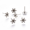 304 Stainless Steel Ear Stud Components X-STAS-G187-05P-1