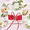 Tribute Silk Wedding Ring Pillow with Polyester Ribbon and Alloy Heart DIY-WH0325-48C-6