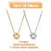 FIBLOOM 10Pcs 5 Style 304 Stainless Steel Ring Knot Pendant Necklaces Set for Women NJEW-FI0001-23-2