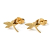 Ion Plating(IP) 304 Stainless Steel 3D Dragonfly Stud Earrings EJEW-M220-01G-1