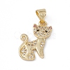 Rack Plating Brass Micro Pave Cubic Zirconia Pendants KK-G451-18G-02-1