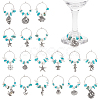 18Pcs 18 Styles 316 Surgical Stainless Steel Wine Glass Charms AJEW-FG00002-1