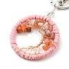 Natural Red Agate Keychains TREE-PW0001-04B-3