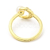 Crescent Moon Brass Micro Pave Cubic Zirconia Open Cuff Rings RJEW-H220-41G-3