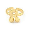 Brass Letter Open Cuff Rings for Women RJEW-G313-01R-G-2