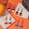 Halloween Theme Resin Dangle Earrings EJEW-JE05287-2