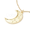 Enamel Crescent Moon with Star Pendant Necklace NJEW-O125-53G-2