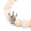 Round Frosted Natural Pink Aventurine Beads Stretch Bracelet BJEW-JB07170-4