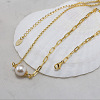 925 Sterling Silver with Natural Pearl Beads Necklaces NJEW-Z030-02G-2