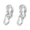 Clear Cubic Zirconia Interlocking Twist Oval Dangle Stud Earrings EJEW-N012-50P-2