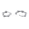 316 Surgical Stainless Steel Bamboo Stick Hoop Earrings for Men Women EJEW-N052-06-3