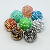 Chunky Resin Rhinestone Bubblegum Ball Beads RESI-M014-M-2