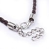 Trendy Braided Imitation Leather Necklace Making X-NJEW-S105-002-4