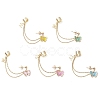 Butterfly Alloy Enamel Chains Tassel Dangle Earrings with Ear Cuff EJEW-JE05904-1