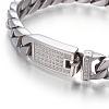 304 Stainless Steel Curb Chain Bracelets BJEW-P255-01A-3