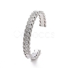 Clear Cubic Zirconia Open Cuff Bangle BJEW-F445-07P-2