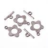 Flower Tibetan Style Alloy Toggle Clasps A0977Y-NF-2