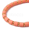 Polymer Clay Column Beaded Stretch Bracelets BJEW-JB09756-4
