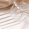 925 Sterling Silver Box Chain Necklaces with Spring Ring Clasp STER-BB71251-C-3