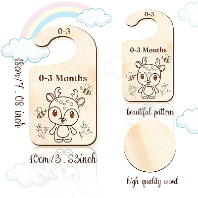 Wood Baby Closet Size Dividers AJEW-WH0352-005-1