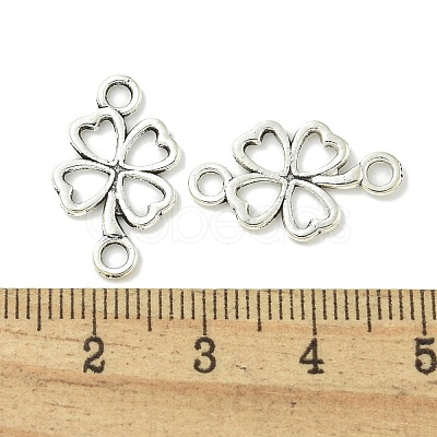 Tibetan Style Alloy Shamrock Connector Charms TIBE-I026-6013AS-1