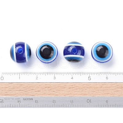 Round Evil Eye Resin Beads X-RESI-R159-12mm-08-1