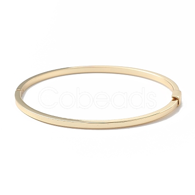 Brass Enamel Hinged Bangle for Women Men BJEW-A134-04G-1