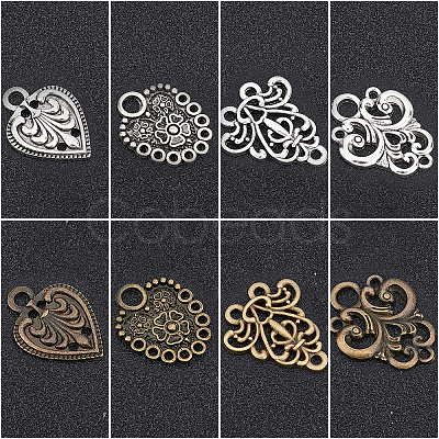 Gorgecraft 8 Sets 4 Style Alloy Hook Button and Alloy Interlocking Clasps BUTT-GF0001-04-1