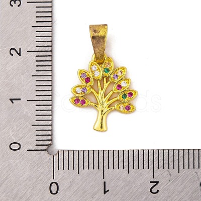 Brass Micro Pave Cubic Zirconia Pendants KK-E108-37G-01-1