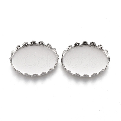 Tarnish Resistant 201 Stainless Steel Cabochon Settings STAS-P249-10B-P-1