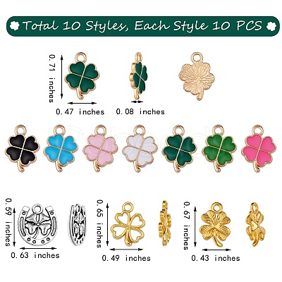 100Pcs 10 Style Alloy Pendants FIND-SZ0002-57-1