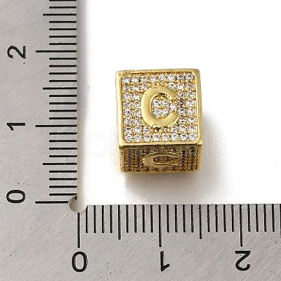 Brass Cubic Zirconia Beads KK-Q818-01C-G-1