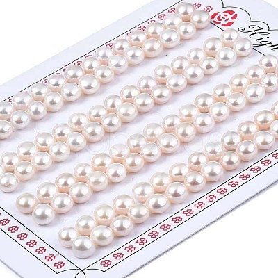 Half Drilled Natural Cultured Freshwater Pearl Beads PEAR-N020-02A-1