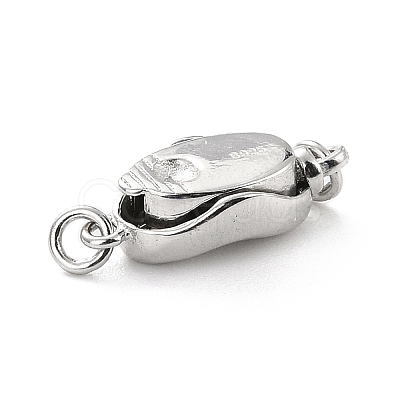 Anti-Tarnish Rhodium Plated 925 Sterling Silver Box Clasps STER-Z001-105B-S-1