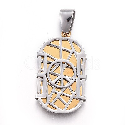 304 Stainless Steel Filigree Pendants STAS-O124-33M-1