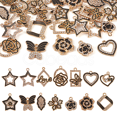 28Pcs 14 Styles Alloy Enamel Pendants FIND-TA0002-71-1