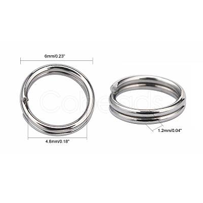 Tarnish Resistant 304 Stainless Steel Split Rings STAS-E010-6x1mm-2-1