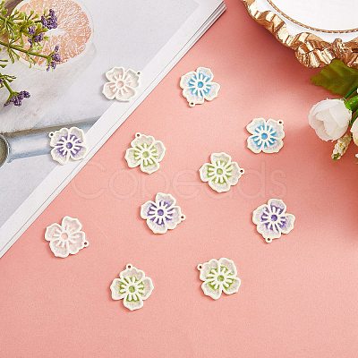 20Pcs 4 Colors Spray Painted Alloy Enamel Pendants FIND-SZ0005-76-1