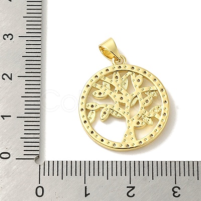 Brass Micro Pave Cubic Zirconia Pendants KK-Z042-25G-03-1