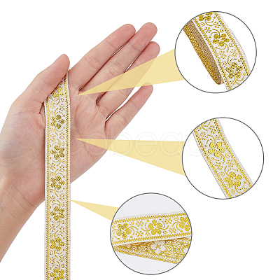 SUPERFINDINGS 2 Rolls 2 Colors Ethnic Style Embroidery Polyester Ribbons OCOR-FH0001-15B-1