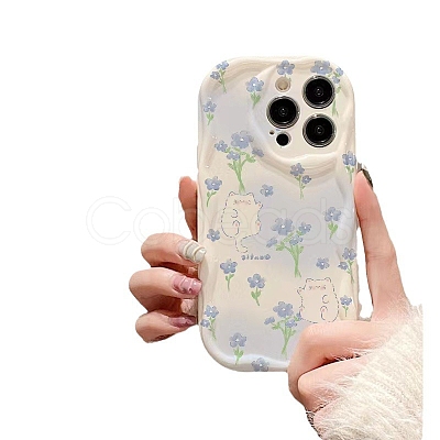 Tulip Cat Pattern TPU Plastic Mobile Phone Cover PW-WGD8F46-06-1