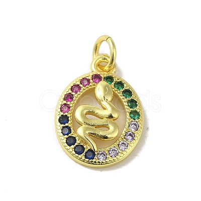 Real 18K Gold Plated Brass Pave Cubic Zirconia Pendants KK-M283-03C-G-1