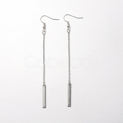 Trendy Stainless Steel Bar Dangle Earrings EJEW-JE01586-1