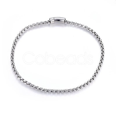 Non-Tarnish 304 Stainless Steel Box Chain Necklaces NJEW-H493-09P-1