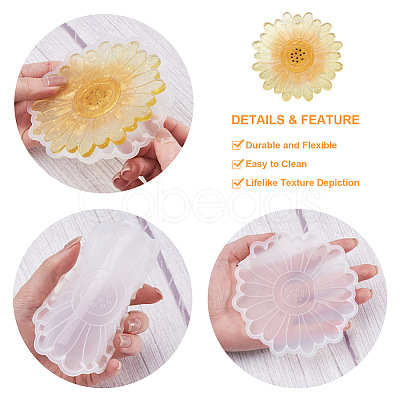 Boutigem 6Pcs 6 Style Silicone Flower Cup Mat Molds Sets DIY-BG0001-21-1